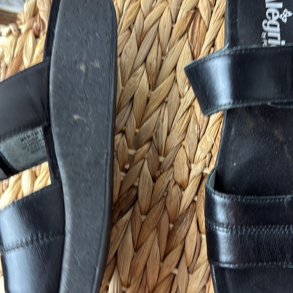 Alegria Mena Black Sandal Leather Sandal Size 7 - Picture 7 of 12
